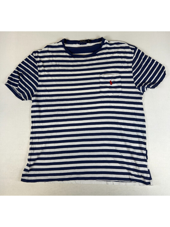 Polo Ralph Lauren Other - Polo Ralph Lauren Men Size M Blue White Striped Pocket T-Shirt Classic Fit